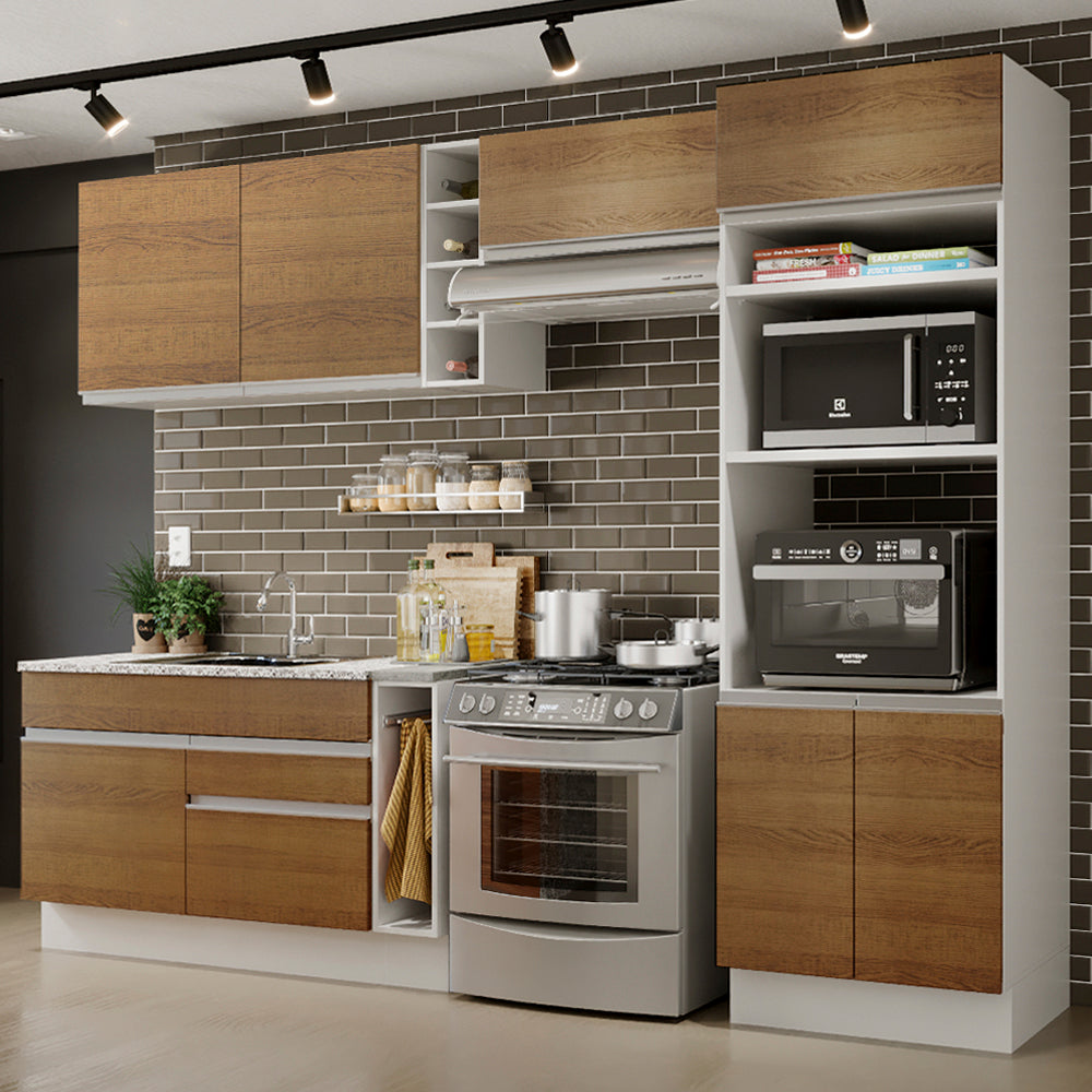 Cocina Integral Cristal 2.90 Metros Blanco/Marrón 10