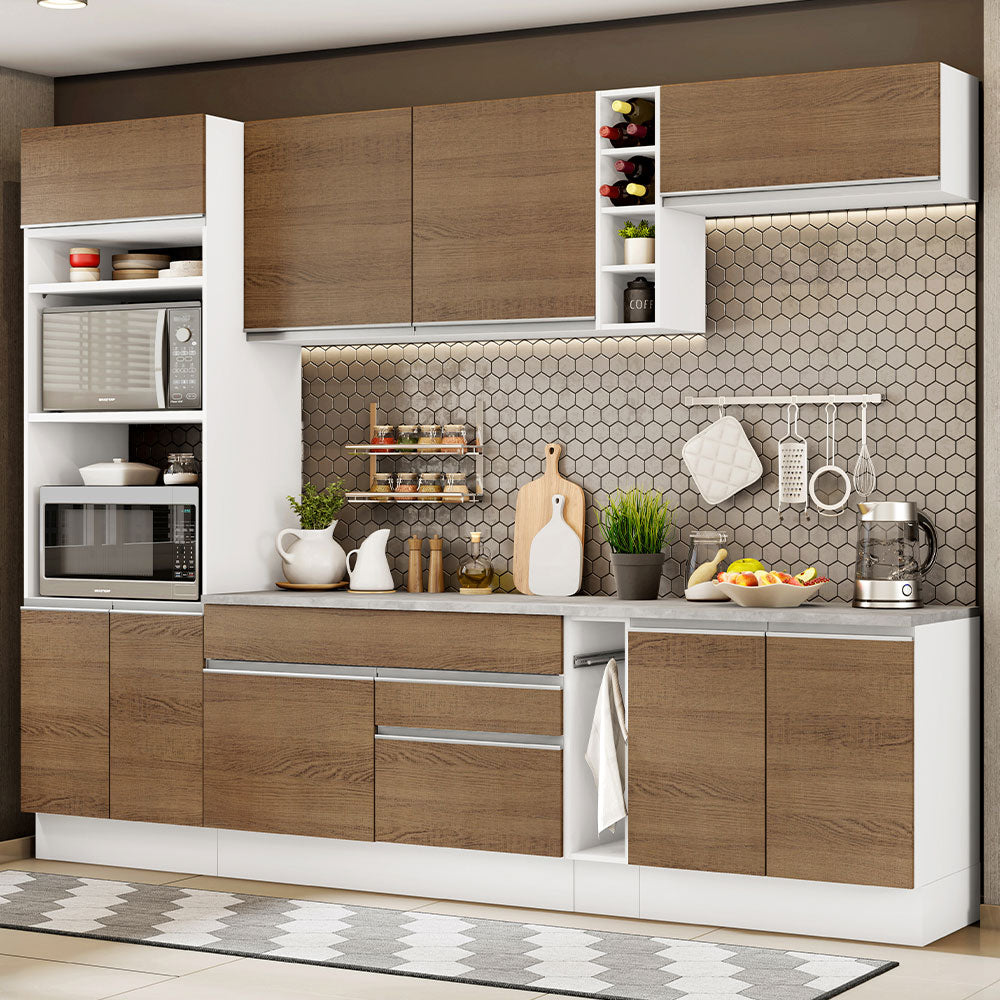Cocina Integral Vicenza 2.90 m con Encimera Blanco/Marrón 12