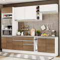 Cocina Integral Vicenza 2.90 m con Encimera Blanco/Marrón/Blanco 12