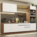 Cocina Integral Glamy 3.10 Metros Marrón/Blanco 01