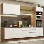 Cocina Integral Glamy 3.10 Metros Marrón/Blanco 01