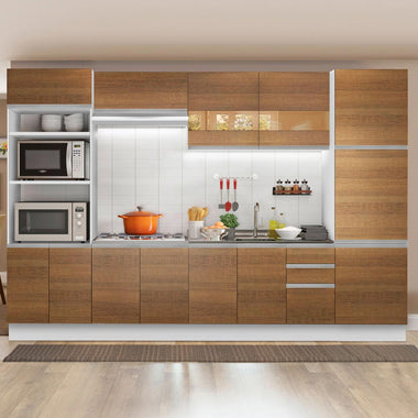 Cocina Integral Roma 3.30 Metros Blanco/Marrón