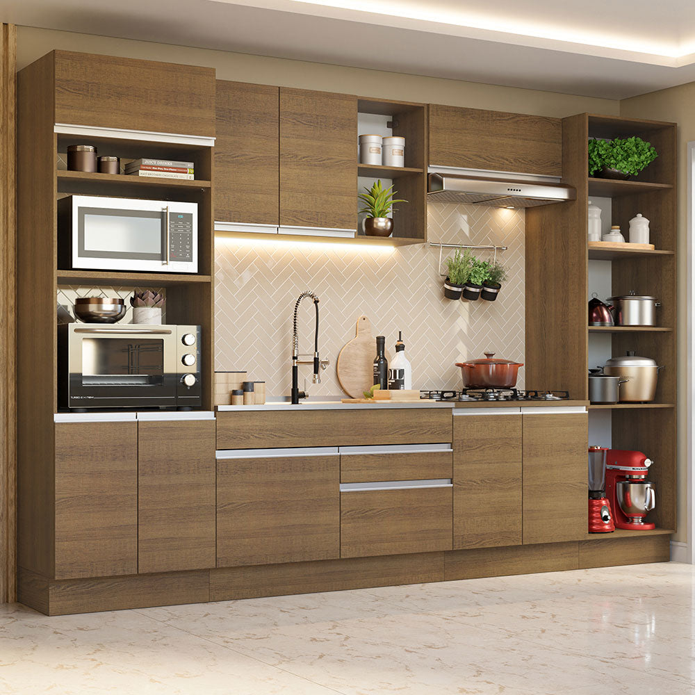 Cocina Integral Glamy 3.30 Metros Marrón