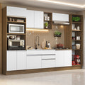 Cocina Integral Glamy 3.30 Metros Marrón/Blanco