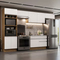 Cocina Integral Glamy 3.50 Metros Marrón/Blanco