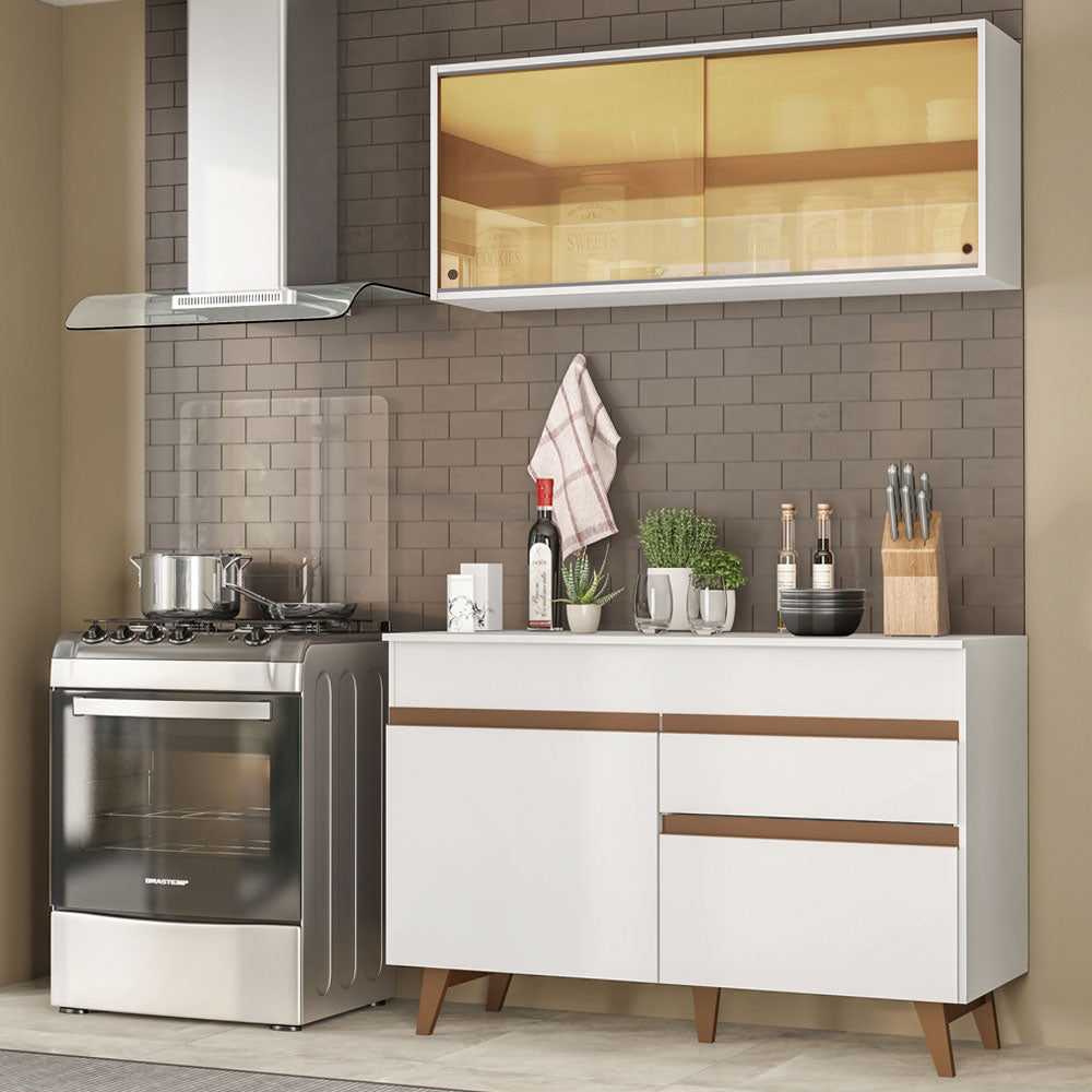 Cocina Integral Reims 1.20 m con Encimera Blanco 01