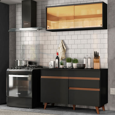 Cocina Integral Reims 1.20 m con Encimera Negro 01