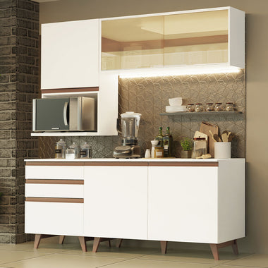 Cocina Integral Reims 1.80 m con Encimera Blanco 02