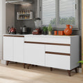 Kit 2 Muebles de Cocina Bajos Reims 1.90 m con Encimera - Blanco