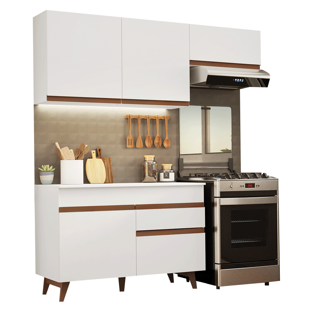 Cocina Integral Reims 1.90 m con Encimera Blanco 04