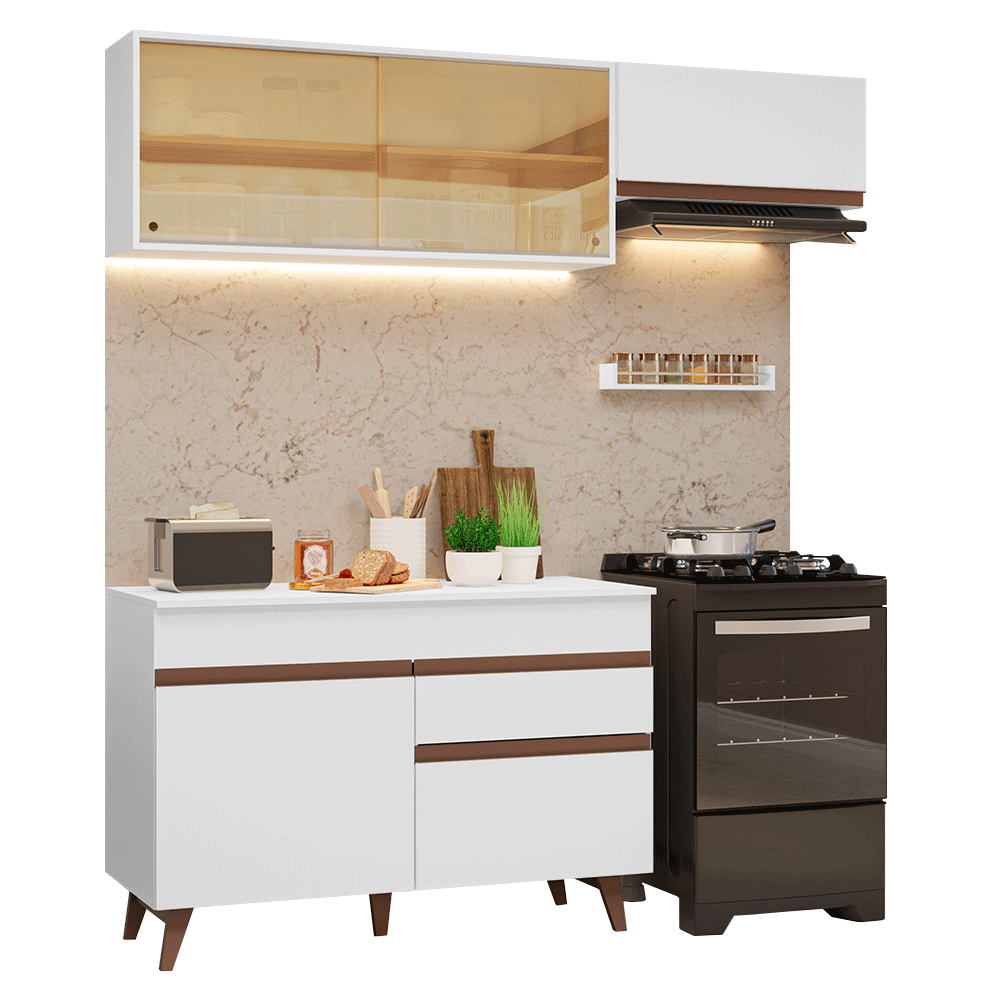 Cocina Integral Reims 1.90 m con Encimera Blanco 05