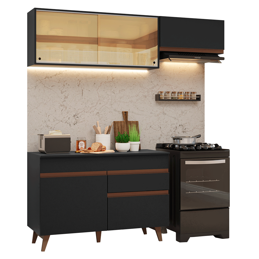 Cocina Integral Reims 1.90 m con Encimera Negro 05