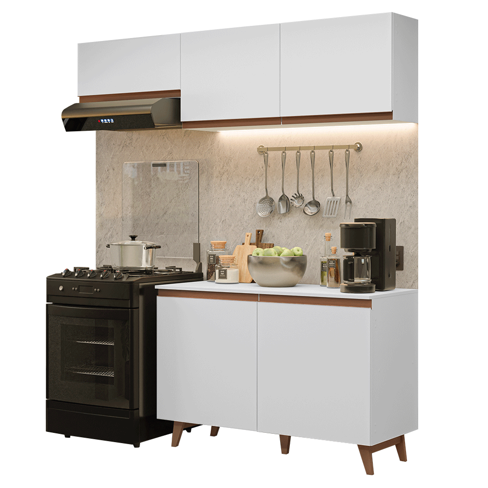Cocina Integral Reims 1.90 m con Encimera Blanco 08