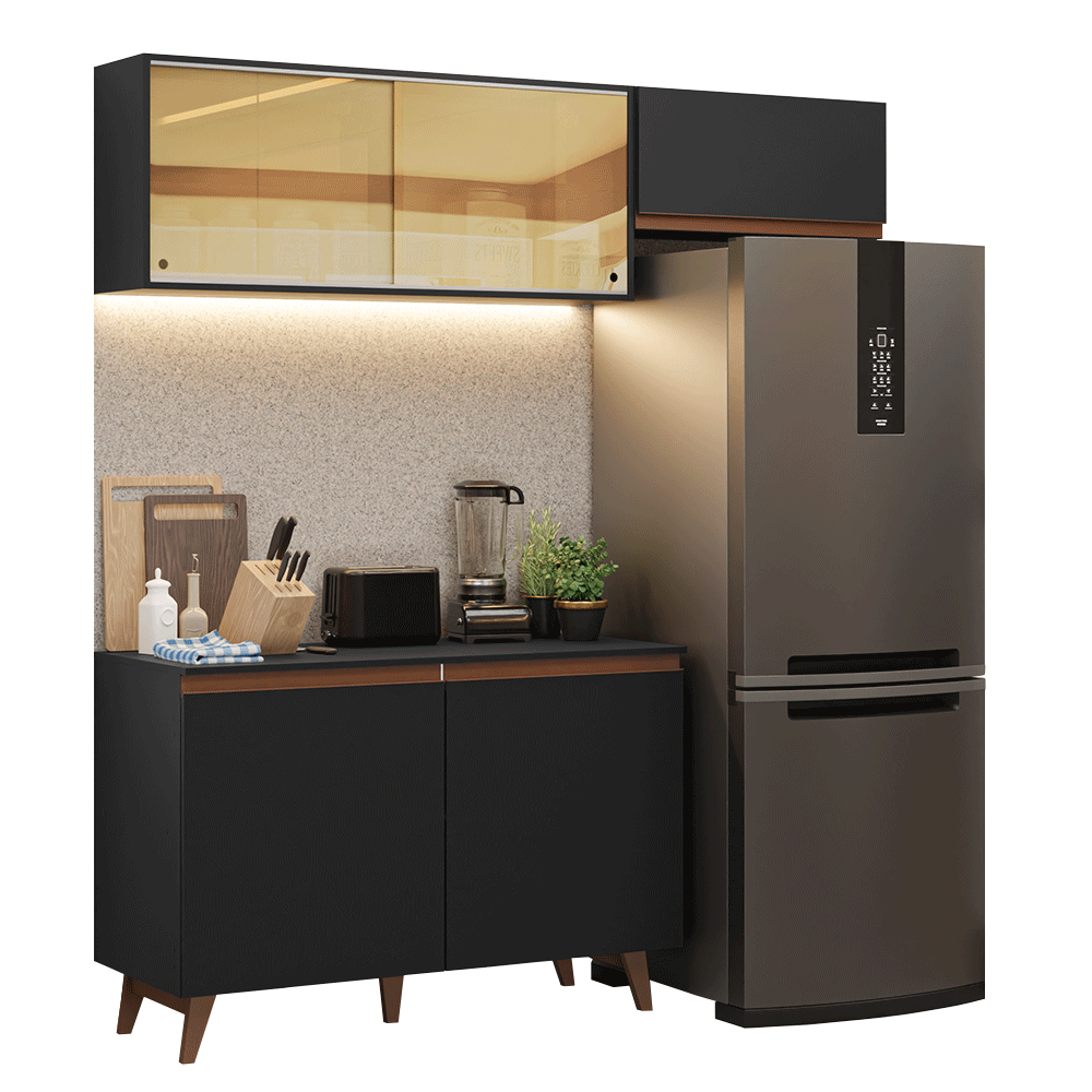 Cocina Integral Reims 1.90 m con Encimera Negro 09