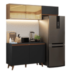 Cocina Integral Reims 1.90 m con Encimera Negro/Marrón 09