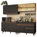 Cocina Integral Reims 2.40 m con Encimera Negro/Marrón 01