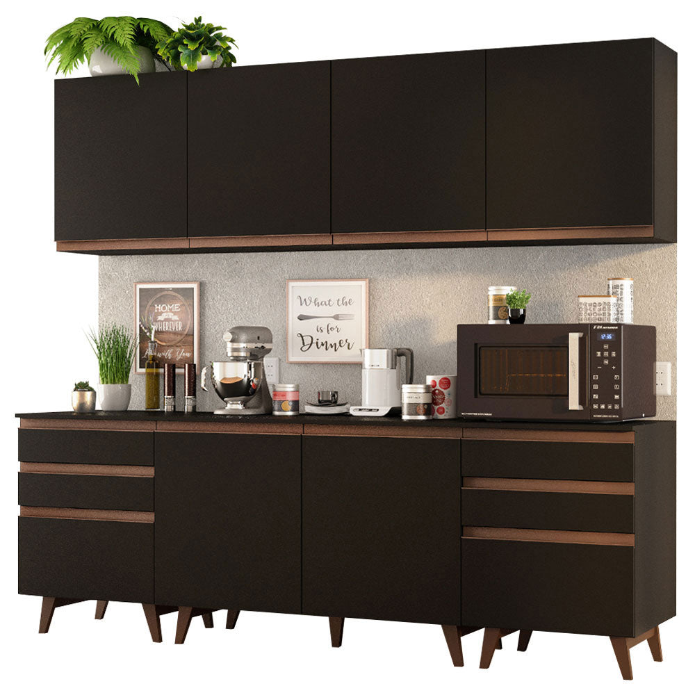 Cocina Integral Reims 2.40 m con Encimera Negro 02