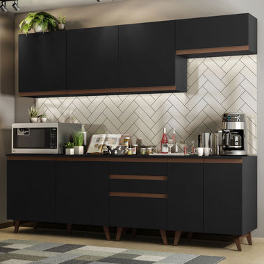 Cocina Integral Reims 2.50 m con Encimera Negro 01