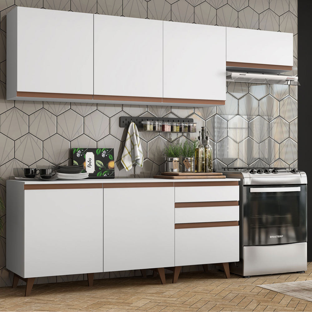Cocina Integral Reims 2.50 m con Encimera Blanco 02