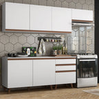 Cocina Integral Reims 2.50 m con Encimera Blanco 02