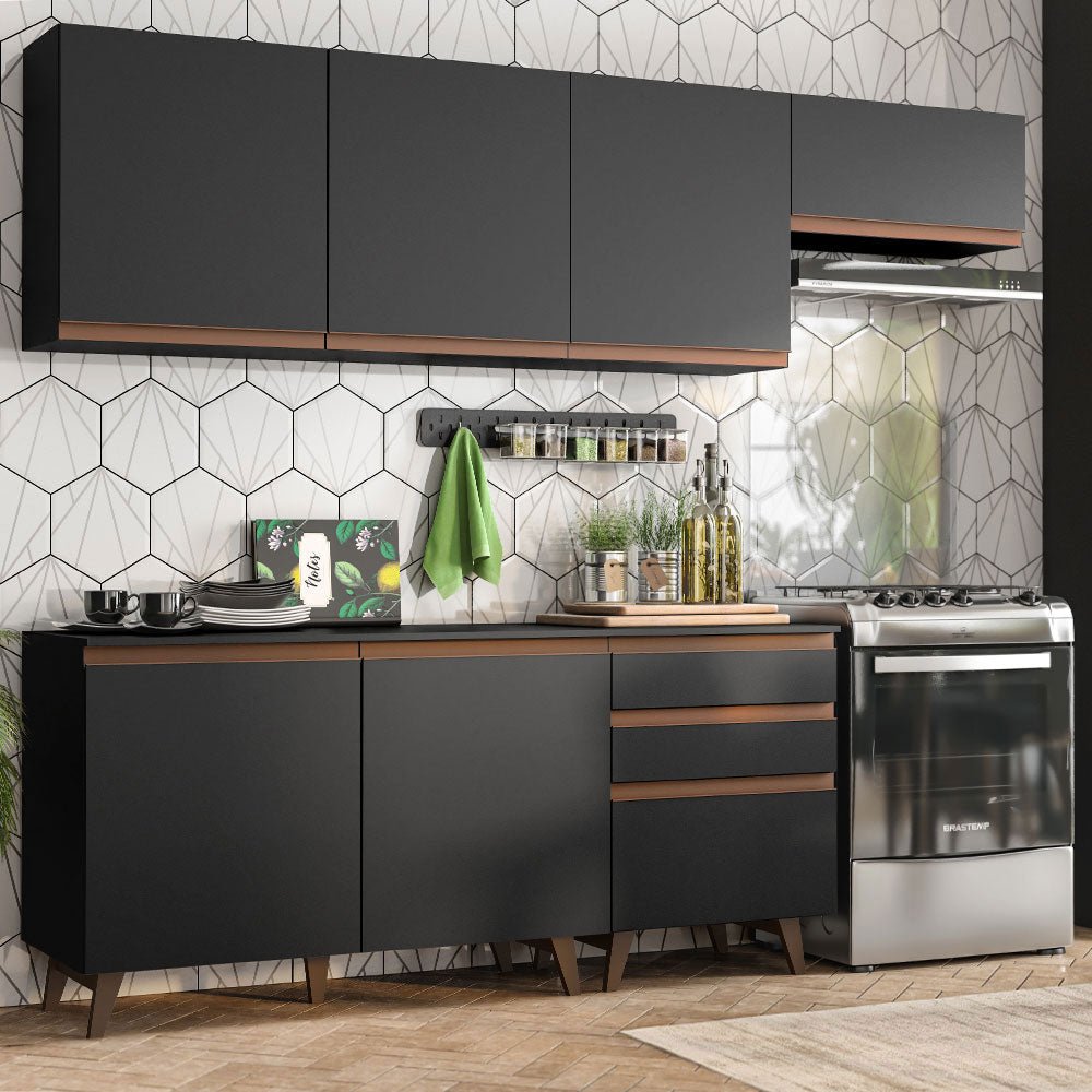 Cocina Integral Reims 2.50 m con Encimera Negro 02