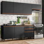 Cocina Integral Reims 2.50 m con Encimera Negro 02