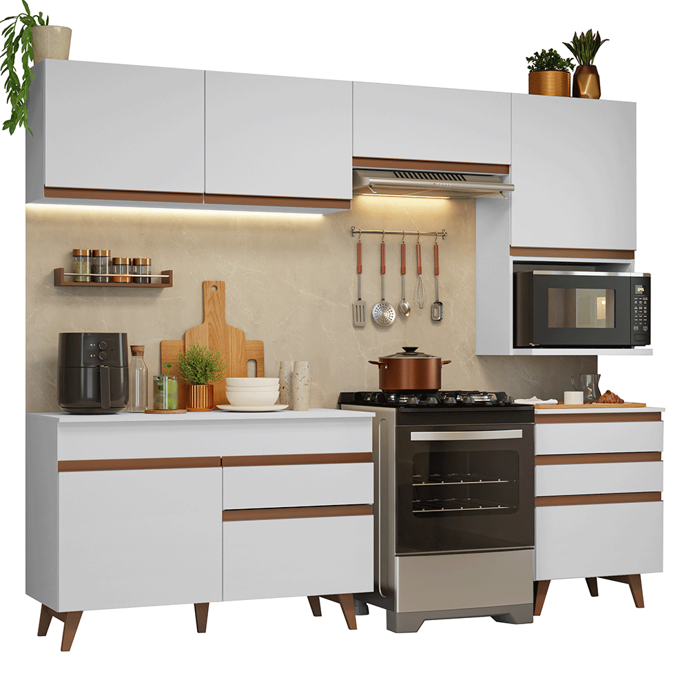 Cocina Integral Reims 2.50 m con Encimera Blanco 07