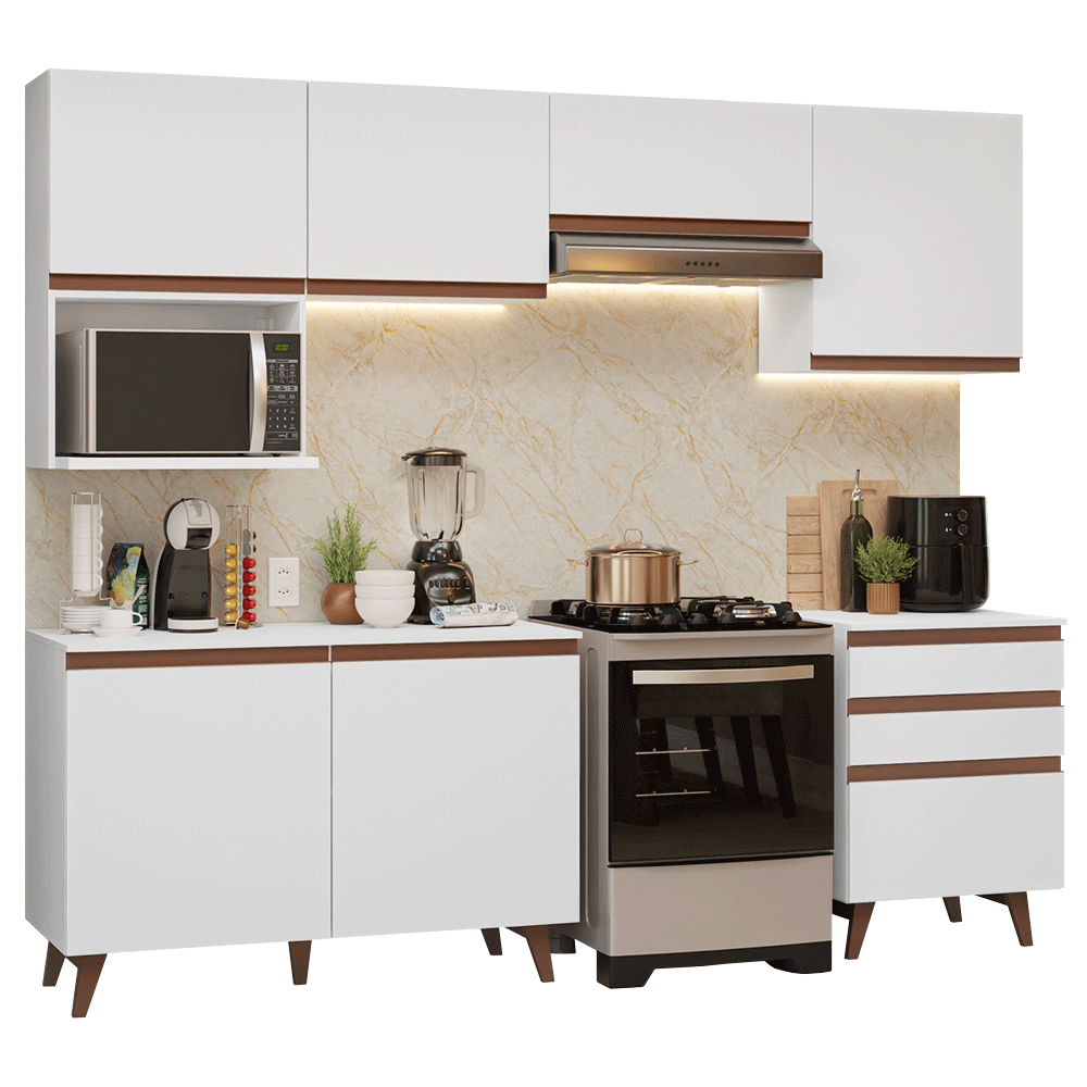 Cocina Integral Reims 2.50 m con Encimera Blanco 09