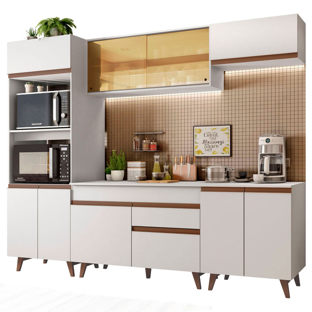 Cocina Integral Reims 2.60 m con Encimera Blanco 02