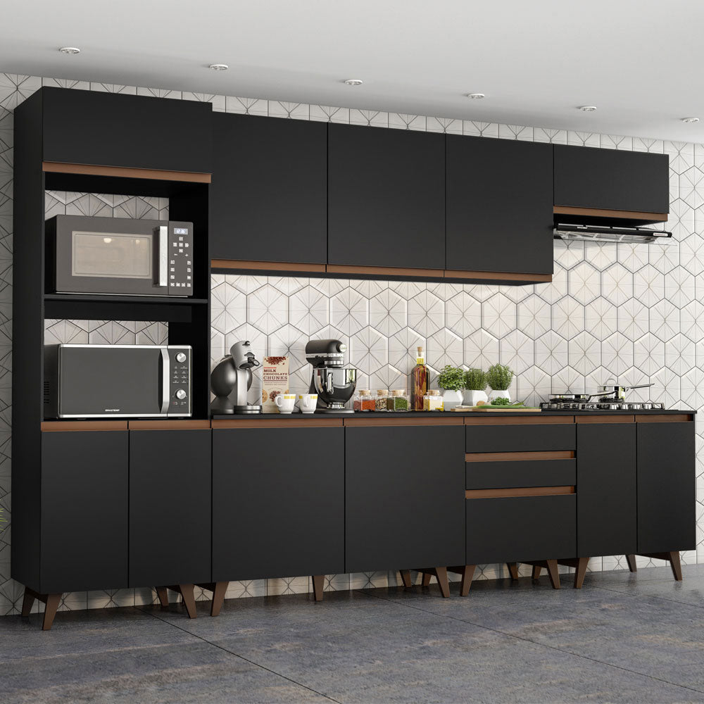 Cocina Integral Reims 3.20 m con Encimera Negro 02