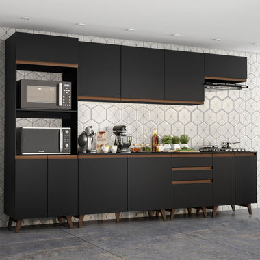 Cocina Integral Reims 3.20 m con Encimera Negro 02