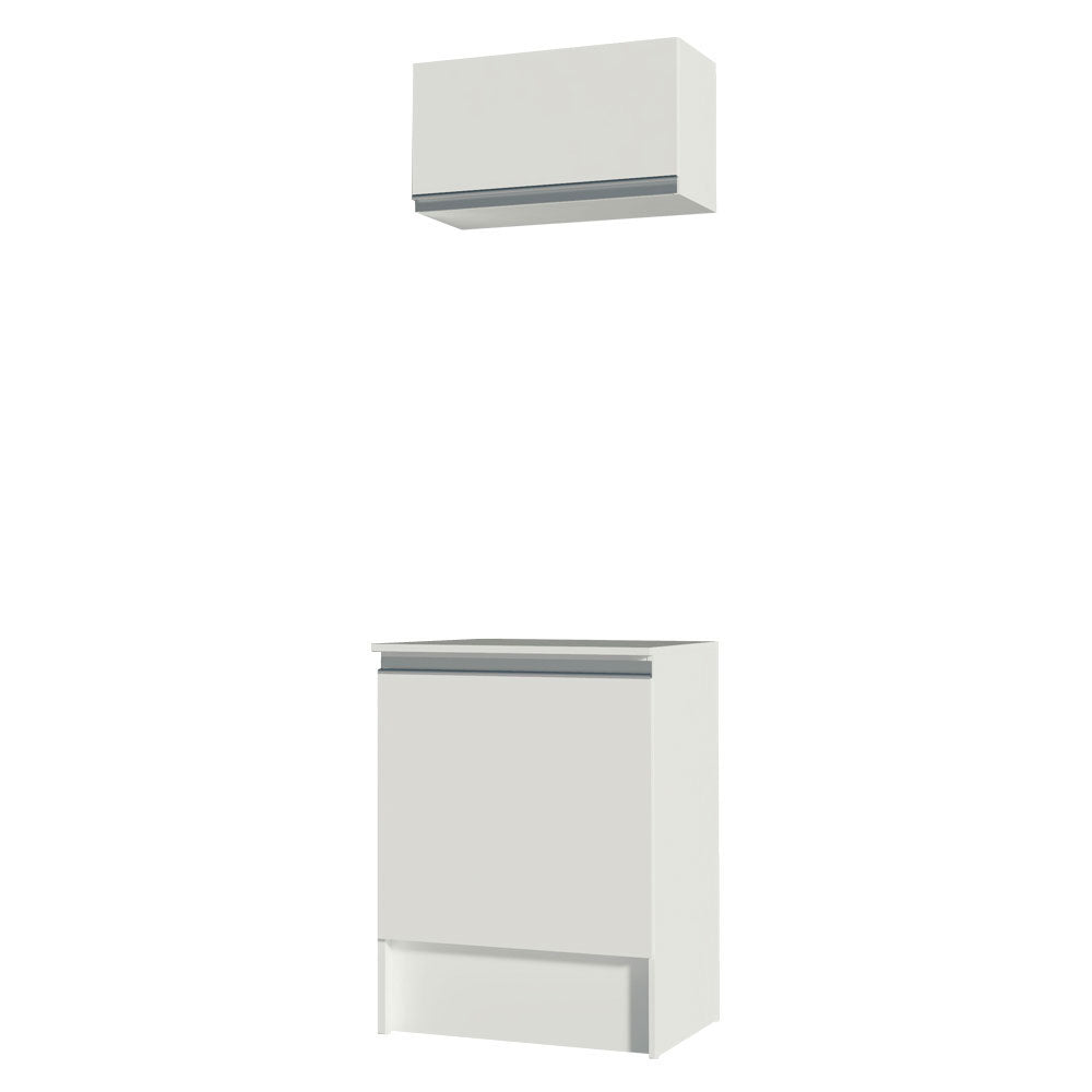 Kit Mueble de Cocina Superior y Mueble Bajo Topazio 60 cm Blanco Madesa