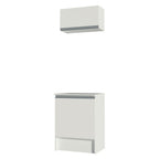 Kit Mueble de Cocina Superior y Mueble Bajo Topazio 60 cm Blanco Madesa