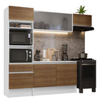 Cocina Integral Topazio 2.40 m con Encimera Blanco/Marrón 01