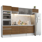 Cocina Integral Topazio 3.00 m con Encimera Blanco/Marrón