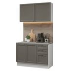 Cocina Integral Vik 1.20 Metros con Encimera Blanco/Gris 01