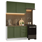 Cocina Integral Vik 1.80 Metros Blanco/Verde 02