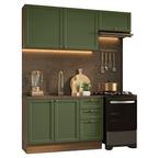 Cocina Integral Vik 1.80 Metros Marrón/Verde 02