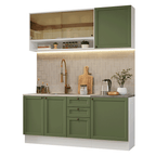Cocina Integral Vik 1.80 Metros Blanco/Verde 04
