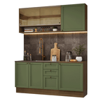 Cocina Integral Vik 1.80 Metros Marrón/Verde 04