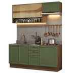 Cocina Integral Vik 1.80 Metros Marrón/Verde 05
