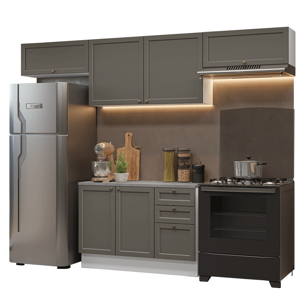 Cocina Integral Vik 2.80 m con Encimera BlancoGris 01