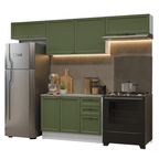 Cocina Integral Vik 2.80 m con Encimera Blanco/Verde 01