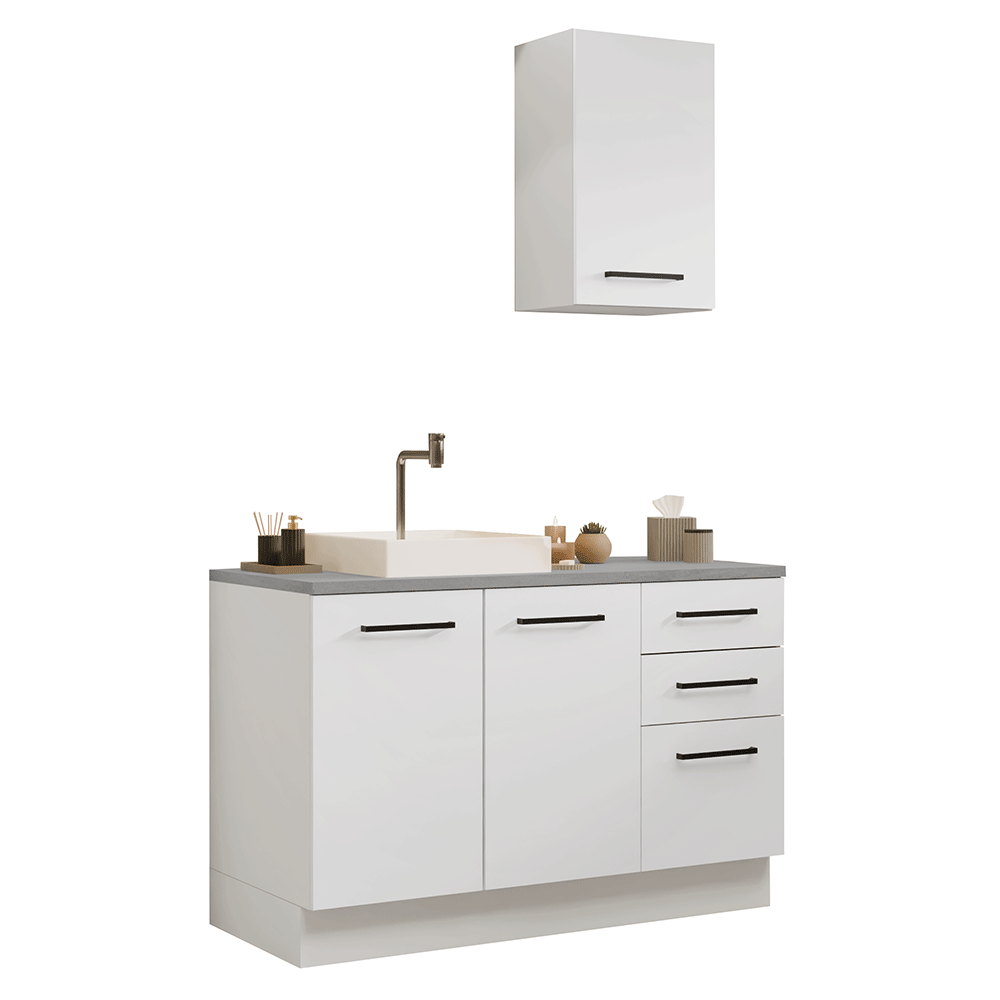 Conjunto de Mueble para Baño Agata 1.20 m 3 Puertas 3 Cajones Blanco