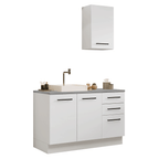 Conjunto de Mueble para Baño Agata 1.20 m 3 Puertas 3 Cajones Blanco