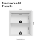 Mueble para Dormitorio Madesa Neo con 2 nichos abiertos 60 cm Blanco