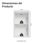Mueble para Dormitorio Madesa Neo con 2 nichos abiertos 40 cm Blanco