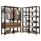 Clóset Modulado Abierto Valencia 4 Cajones 14 Niveles 180 cm x 258 cm x 45 cm Marrón/Negro 03