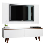 Centro de Entretenimiento para TV Le Mans Mesa y Panel Hasta 55 Pulgadas Blanco