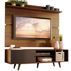 Centro de Entretenimiento para TV Dubai 160 cm Mesa y Panel Hasta 65 Pulgadas Marrón/Negro/Marrón Madesa